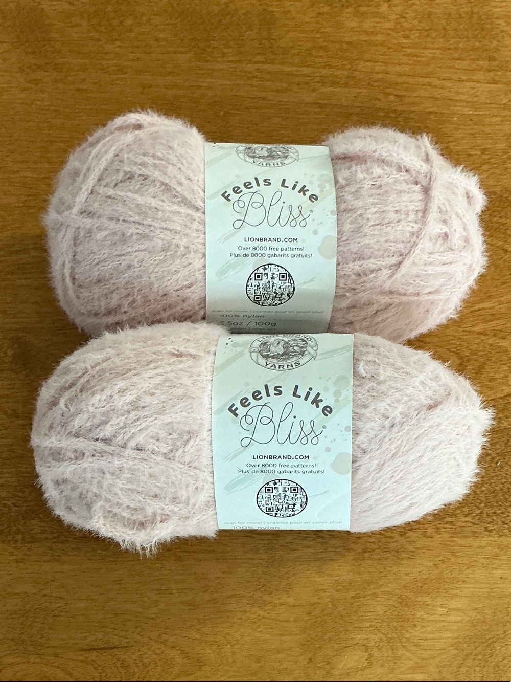 Lion Brand Feels Like Bliss Yarn - Blush Pink (2 Skeins)